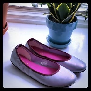 Plae Ballet Flats, Shiny Pink